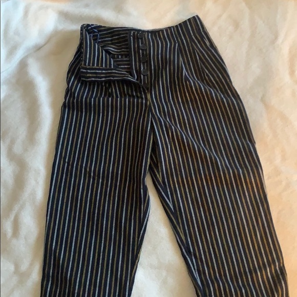 Navy Top shop striped trousers - Picture 1 of 2